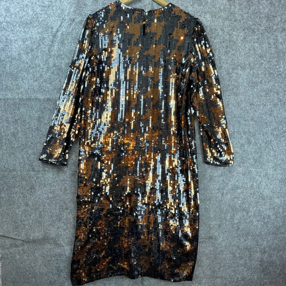 Vintage Argenti Notte Dress 10 Black Brown Sequin… - image 2